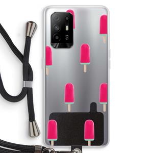 CaseCompany Waterijsje: Oppo A94 5G Transparant Hoesje met koord