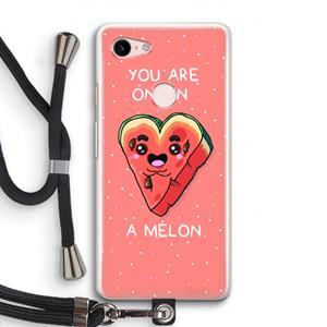 CaseCompany One In A Melon: Pixel 3 Transparant Hoesje met koord