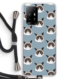 CaseCompany It's a Purrr Case: Oppo A94 5G Transparant Hoesje met koord