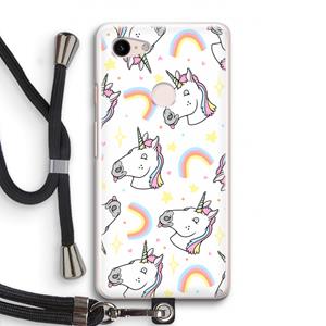 CaseCompany Rainbow Unicorn: Pixel 3 Transparant Hoesje met koord