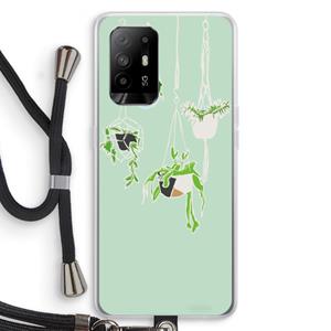 CaseCompany Hang In There: Oppo A94 5G Transparant Hoesje met koord