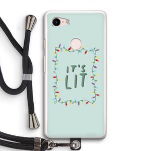 CaseCompany It's Lit: Pixel 3 Transparant Hoesje met koord