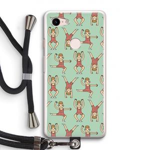 CaseCompany Gymboys: Pixel 3 Transparant Hoesje met koord