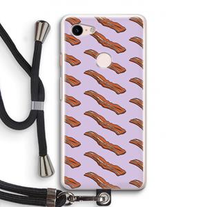 CaseCompany Bacon to my eggs #2: Pixel 3 Transparant Hoesje met koord