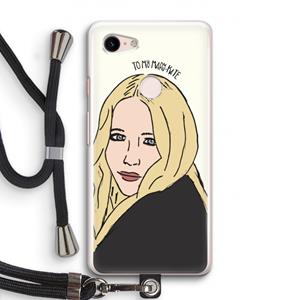 CaseCompany Mary Kate: Pixel 3 Transparant Hoesje met koord