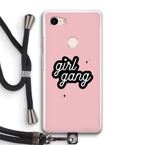 CaseCompany Girl Gang: Pixel 3 Transparant Hoesje met koord