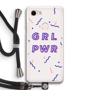 CaseCompany GRL PWR: Pixel 3 Transparant Hoesje met koord