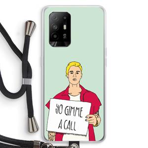 CaseCompany Gimme a call: Oppo A94 5G Transparant Hoesje met koord
