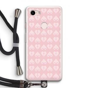 CaseCompany Ass 'n Titties: Pixel 3 Transparant Hoesje met koord