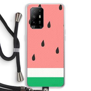 CaseCompany Watermeloen: Oppo A94 5G Transparant Hoesje met koord