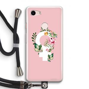 CaseCompany Venus: Pixel 3 Transparant Hoesje met koord