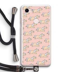 CaseCompany Ponys: Pixel 3 Transparant Hoesje met koord