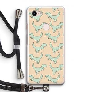 CaseCompany Dinos: Pixel 3 Transparant Hoesje met koord