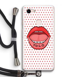 CaseCompany Yolo Denise: Pixel 3 Transparant Hoesje met koord