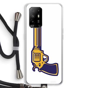 CaseCompany Pew Pew Pew: Oppo A94 5G Transparant Hoesje met koord