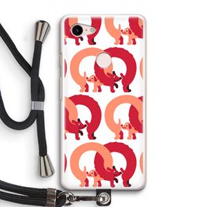 CaseCompany Dogs: Pixel 3 Transparant Hoesje met koord