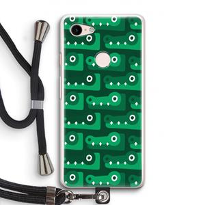 CaseCompany Crocs: Pixel 3 Transparant Hoesje met koord