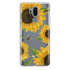 CaseCompany Sunflower and bees: LG G7 Thinq Transparant Hoesje