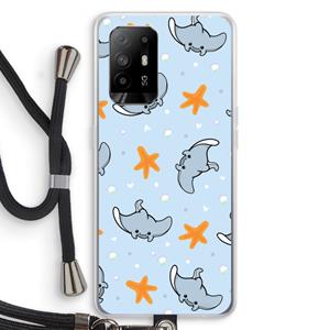 CaseCompany Manta: Oppo A94 5G Transparant Hoesje met koord