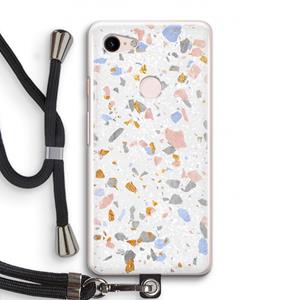 CaseCompany Terrazzo N°8: Pixel 3 Transparant Hoesje met koord