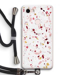 CaseCompany Terrazzo N°9: Pixel 3 Transparant Hoesje met koord