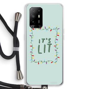 CaseCompany It's Lit: Oppo A94 5G Transparant Hoesje met koord