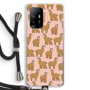 CaseCompany Alpacas: Oppo A94 5G Transparant Hoesje met koord