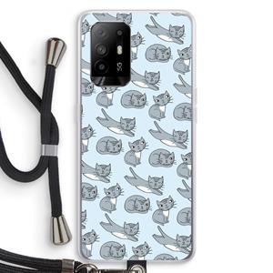CaseCompany Poezen: Oppo A94 5G Transparant Hoesje met koord