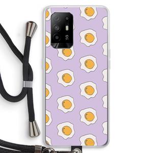 CaseCompany Bacon to my eggs #1: Oppo A94 5G Transparant Hoesje met koord