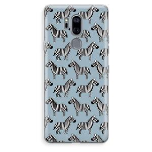 CaseCompany Zebra: LG G7 Thinq Transparant Hoesje