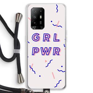 CaseCompany GRL PWR: Oppo A94 5G Transparant Hoesje met koord