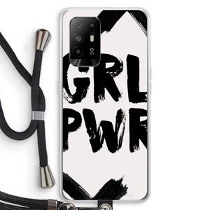 CaseCompany Girl Power #2: Oppo A94 5G Transparant Hoesje met koord