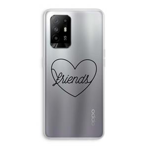 CaseCompany Friends heart black: Oppo A94 5G Transparant Hoesje