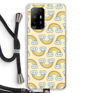 CaseCompany Regenboog: Oppo A94 5G Transparant Hoesje met koord