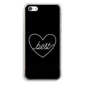 CaseCompany Best heart black: iPhone 5 / 5S / SE Transparant Hoesje