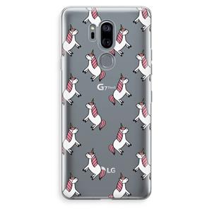 CaseCompany Eenhoorns overal: LG G7 Thinq Transparant Hoesje
