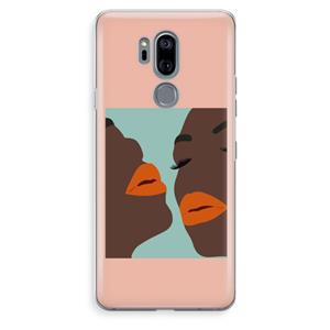CaseCompany Orange lips: LG G7 Thinq Transparant Hoesje