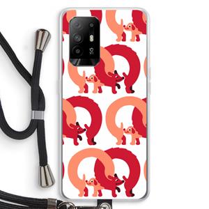 CaseCompany Dogs: Oppo A94 5G Transparant Hoesje met koord