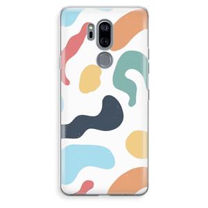 CaseCompany Memphis Shapes Blue: LG G7 Thinq Transparant Hoesje