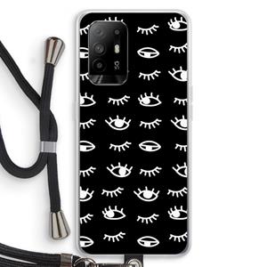 CaseCompany Eye pattern #3: Oppo A94 5G Transparant Hoesje met koord