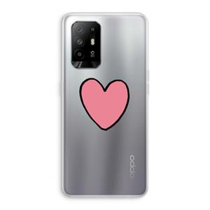 CaseCompany Hartje: Oppo A94 5G Transparant Hoesje