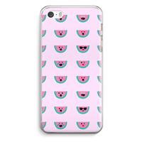 CaseCompany Smiley watermeloenprint: iPhone 5 / 5S / SE Transparant Hoesje