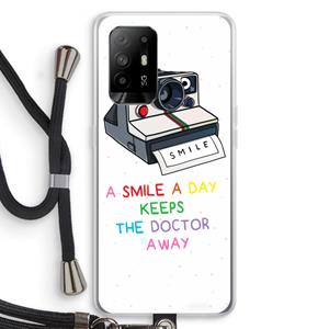CaseCompany Smile: Oppo A94 5G Transparant Hoesje met koord