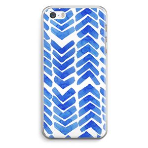 CaseCompany Blauwe pijlen: iPhone 5 / 5S / SE Transparant Hoesje