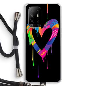 CaseCompany Melts My Heart: Oppo A94 5G Transparant Hoesje met koord
