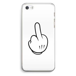 CaseCompany Middle finger white: iPhone 5 / 5S / SE Transparant Hoesje