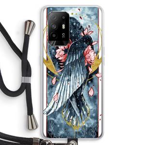 CaseCompany Golden Raven: Oppo A94 5G Transparant Hoesje met koord