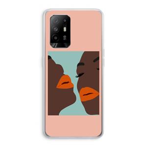 CaseCompany Orange lips: Oppo A94 5G Transparant Hoesje