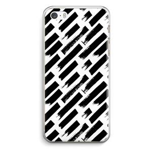 CaseCompany Zwarte vegen: iPhone 5 / 5S / SE Transparant Hoesje