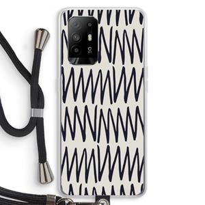 CaseCompany Marrakech Zigzag: Oppo A94 5G Transparant Hoesje met koord
